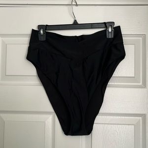Aerie crossover high waisted black bikini bottoms